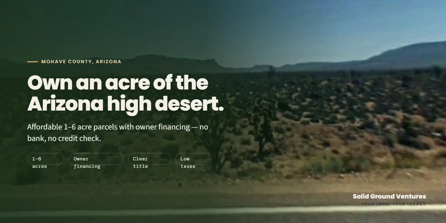 Mohave County, AZ Land for Sale — With Owner Financing