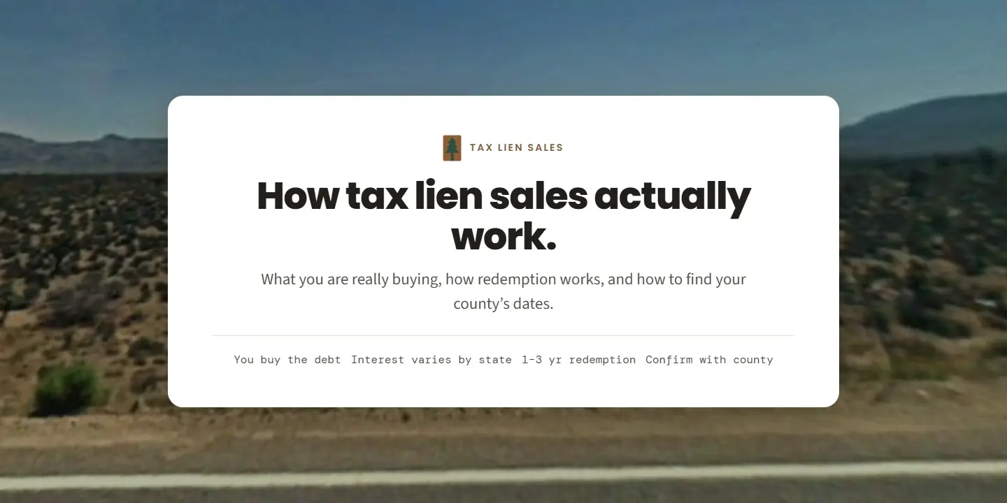 How Tax Lien Sales Work — and How to Find Your County's Dates